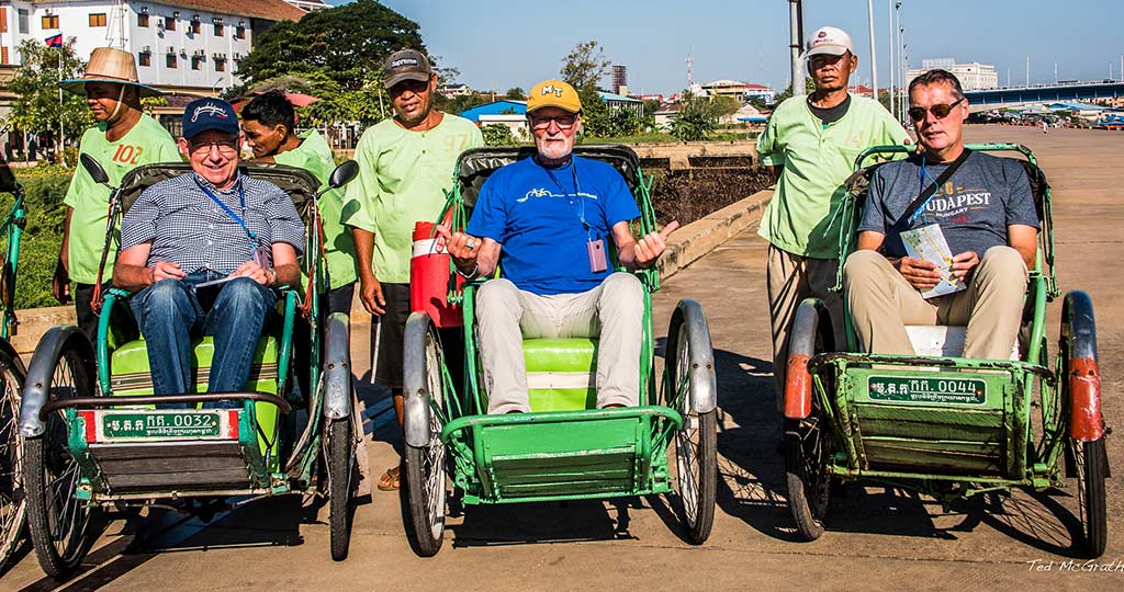 The group tours organized by the Cyclo Conservation and Careers Association (CCCA) in Phnom Penh were captured in a photo credited to Ted McGrath.
