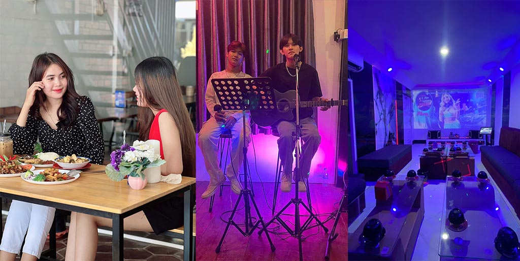 KTV rooms and Rooftop skybar with a nice view for drinks and dinner.